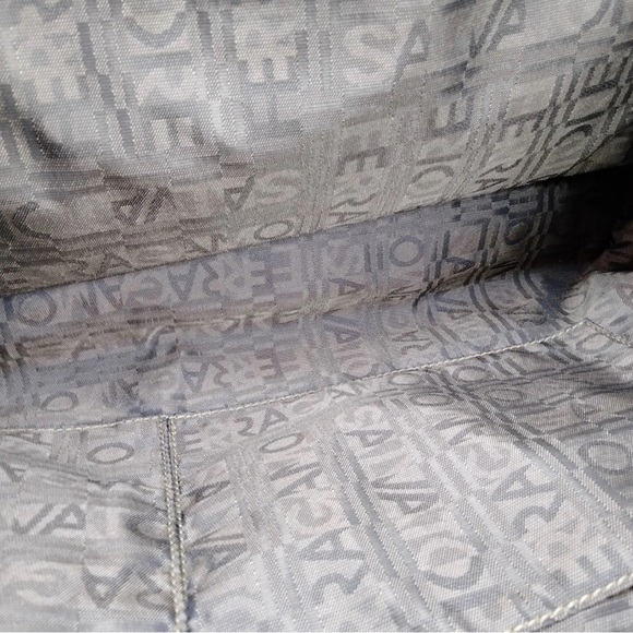 Salvatore Ferragamo Gray Patterned Tote with Pouch - Picture 8 of 9